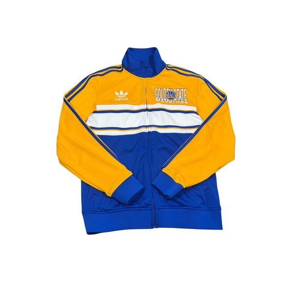RARE Y2K Golden State Warriors adidas Originals Track Jacket Gold Men's Small - Picture 1 of 5
